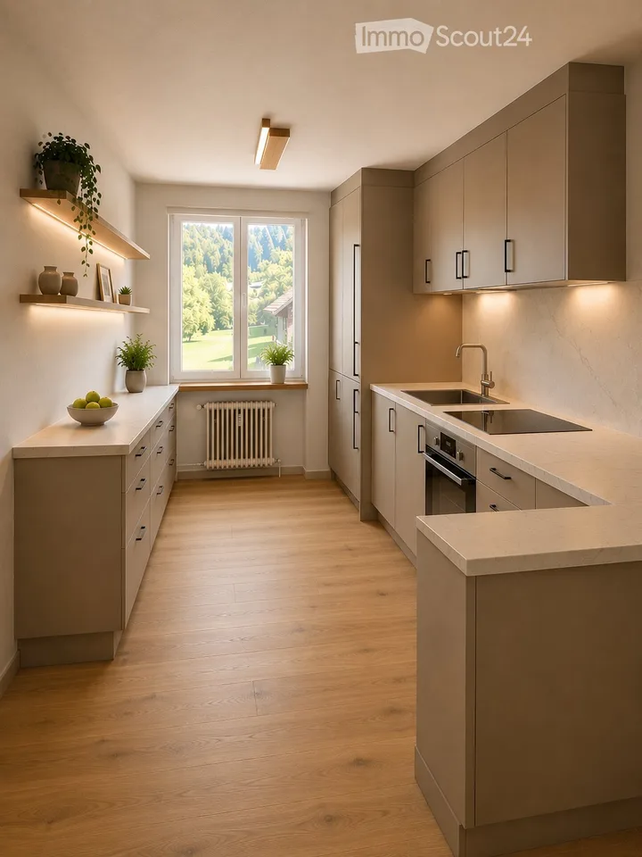 Modern 4.5-room apartment with a panoramic view of the Glarner Alps