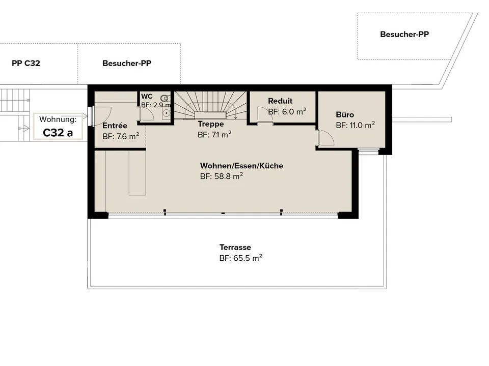 Exklusive 5.5 Zi-Maisonettewohnung in Zweifamilienhaus ( auch als Zweifamilienhaus erwerbbar ) – Foto 8 von 17