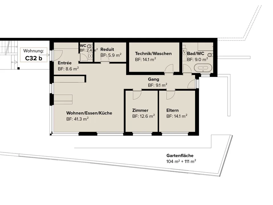 Exklusive 5.5 Zi-Maisonettewohnung in Zweifamilienhaus ( auch als Zweifamilienhaus erwerbbar ) – Foto 10 von 17