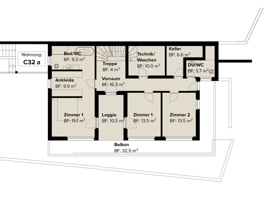 Exklusive 5.5 Zi-Maisonettewohnung in Zweifamilienhaus ( auch als Zweifamilienhaus erwerbbar ) – Foto 9 von 17