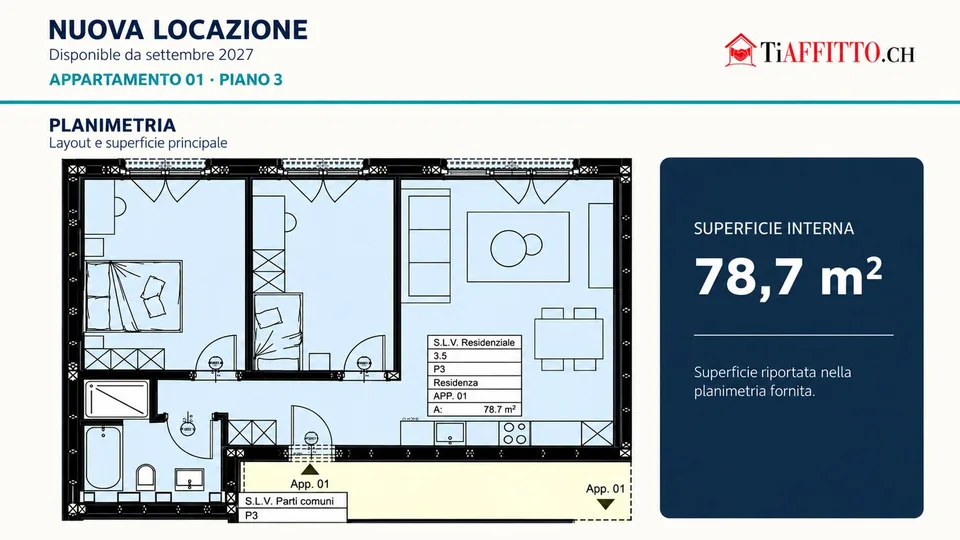 LOCARNO – NOUVEAU 3.5 PIÈCES À PARTIR DE SEPTEMBRE 2027