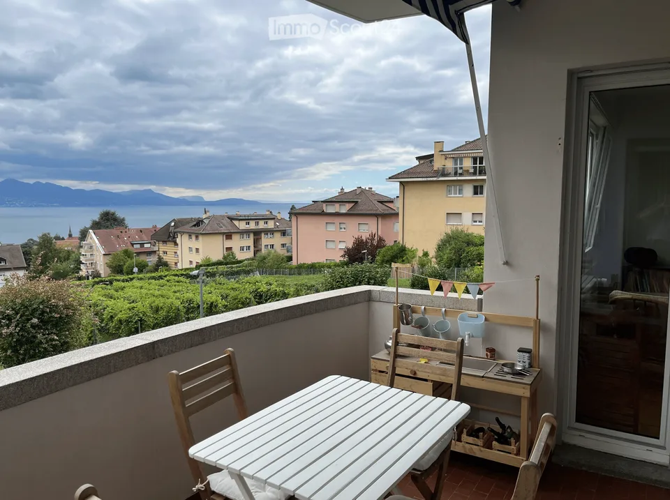 Geräumige 6-Zimmer-Wohnung (4 Schlafzimmer und Doppelsalon) mit Aussicht in Pully