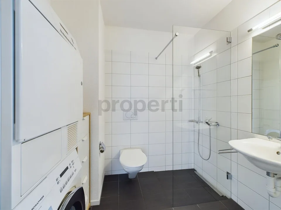 Gedeckte Terrasse und Minergie-Komfort, eigener Waschturm und Einst...