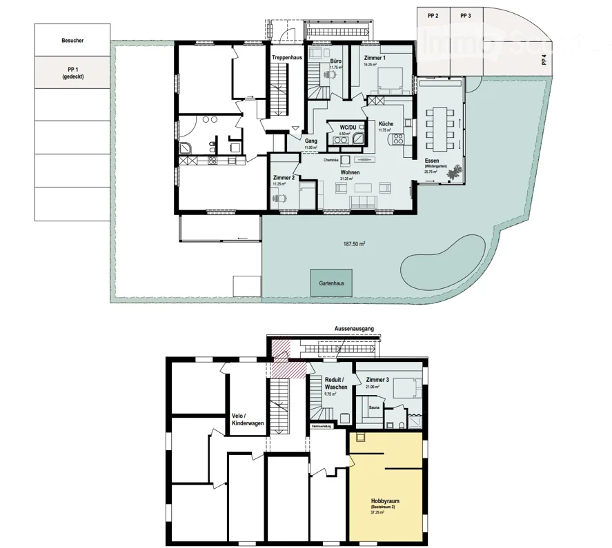 Exklusive 4.5-Zimmer-Gartenwohnung mit vier Parkplätzen, Cheminée und Sauna – Foto 20 von 20