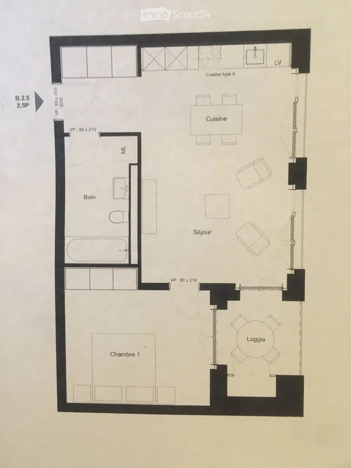 Wohnung mit 2,5 Zimmern und Bergblick