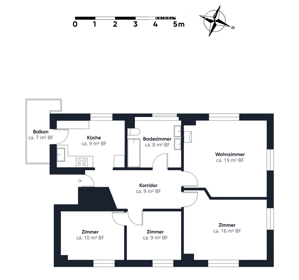 Helle 4.5-Zimmer-Wohnung mit Balkon und schöner Aussicht in Bonaduz