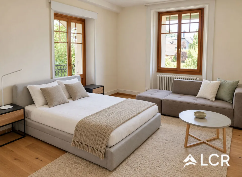 Schöne 5,5-Zimmer-Wohnung / 4 Schlafzimmer / 1 Badezimmer / 1 Terrasse / 1 Kamin / 1 Veranda