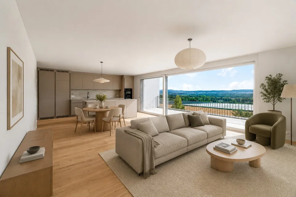 Maisonette en attique inondée de lumière avec vue loin et jardin privé