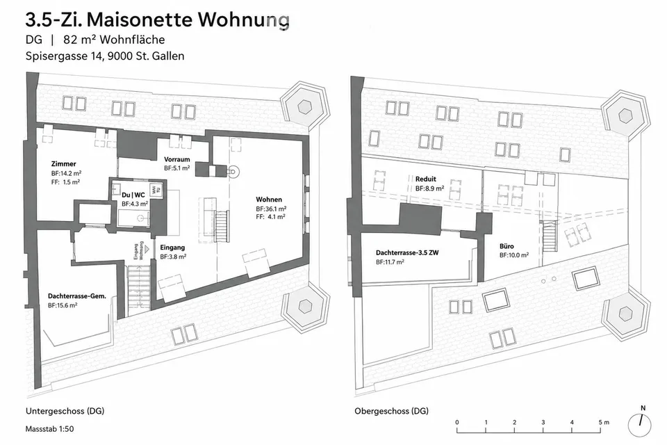 Erstbezug nach Sanierung - Einzigartige 3.5-Zi. Maisonette-Wohnung