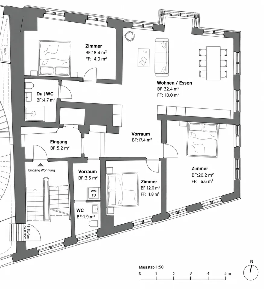 Erstbezug nach Sanierung - 4.5-Zi. Wohnung