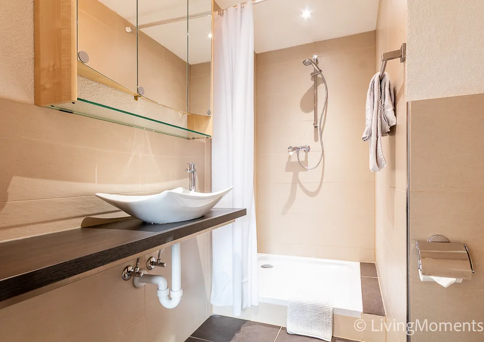 Furnished 1-room apartment with outdoor seating area