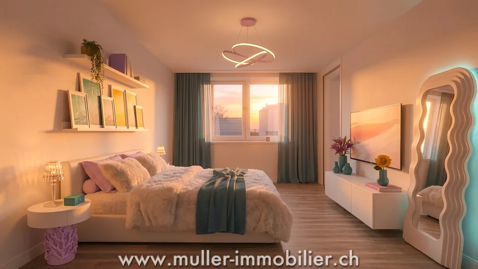 Siviriez, 4.5 new with balcony and glass windows, ready to build! – photo 5 of 13