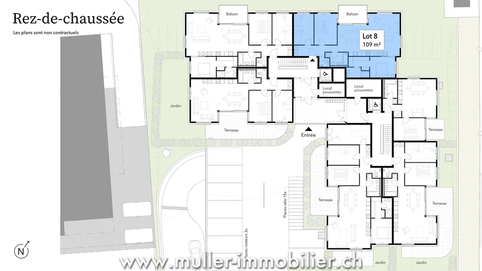 Siviriez, 4.5 new with balcony and glass windows, ready to build! – photo 6 of 13