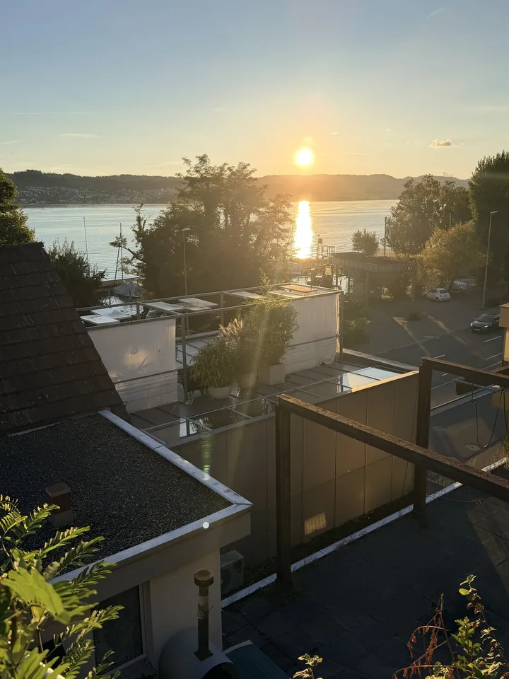 Appartamento di 3,5 locali in stile loft con vista lago e grande terrazza