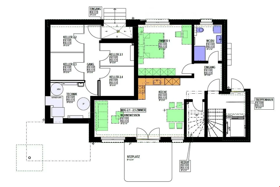 Appartement moderne 2.5 pièces au rez-de-chaussée à Unterkulm