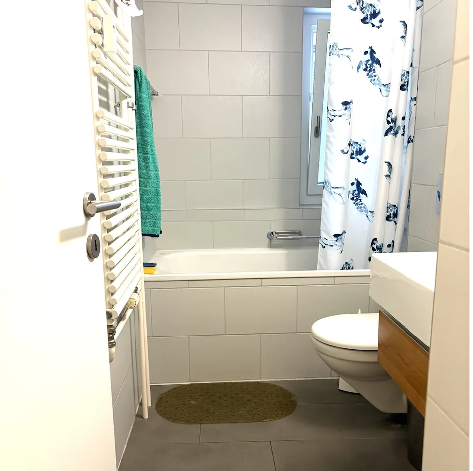 Schöne möblierte 2.5-Zimmer-Wohnung in zentraler Lage, private Terrasse und Garten, vorübergehend