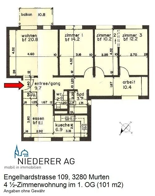 4.5-ZW à 101 m2 im 1. OG – Foto 12 von 12