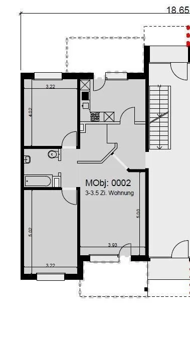 Appartement avec deux places de jardin