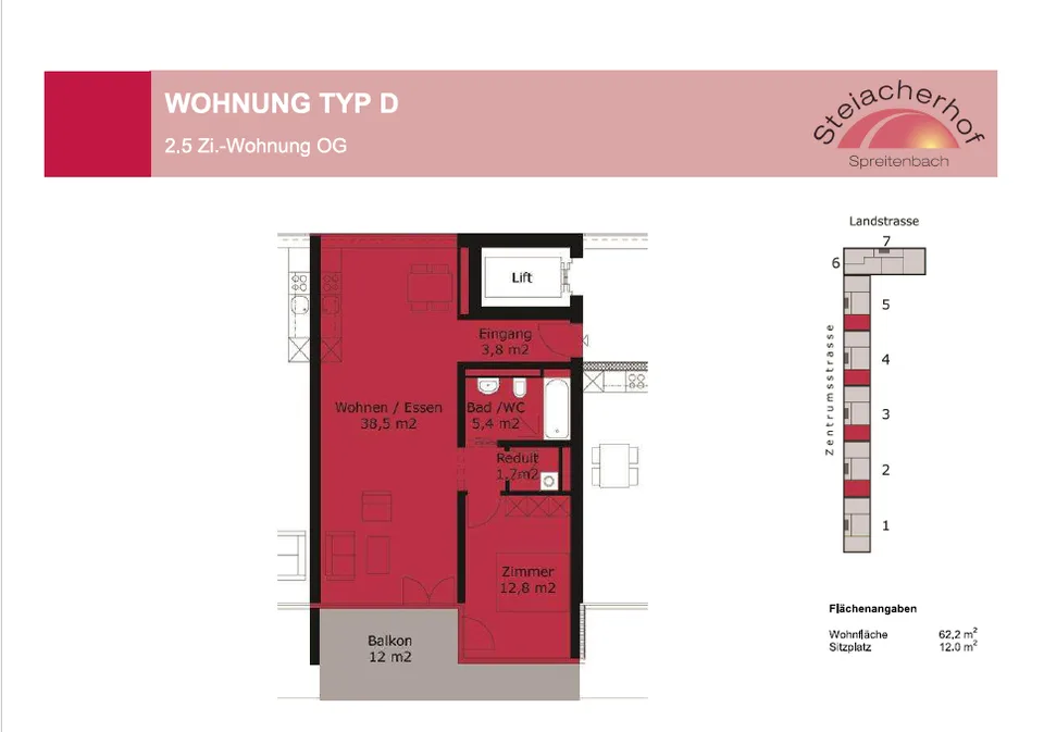 Appartement pour seniors - à louer à partir de 65 ans
