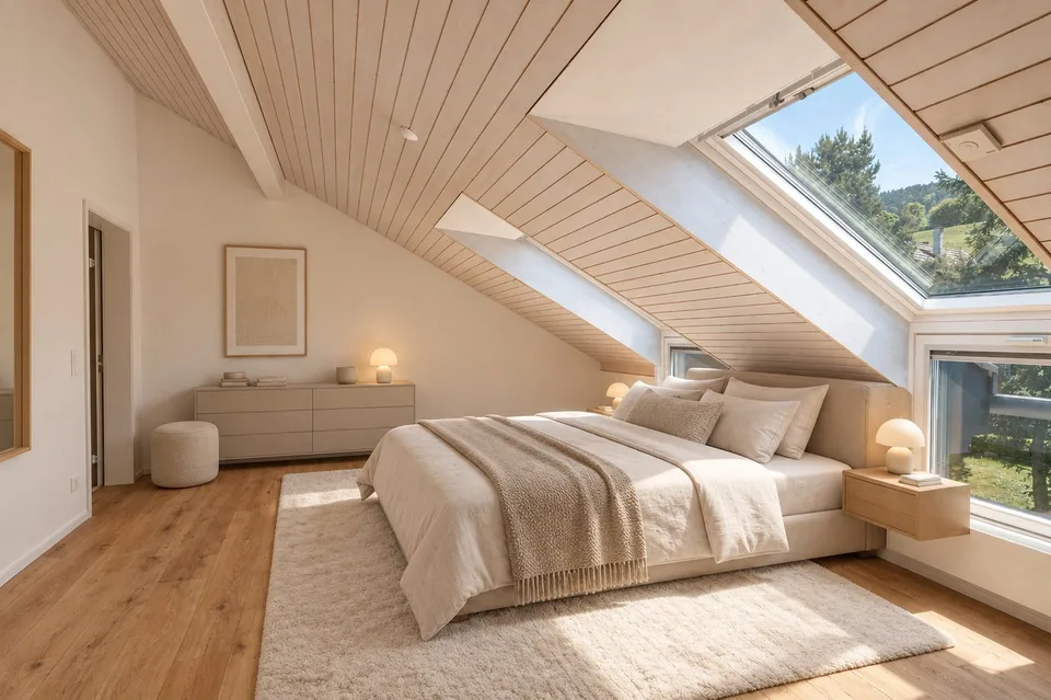 Bright attic apartment with lake view – photo 3 of 13