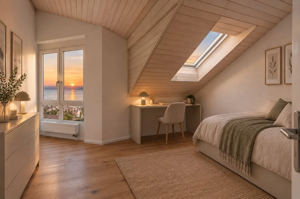 Bright attic apartment with lake view – photo 4 of 13