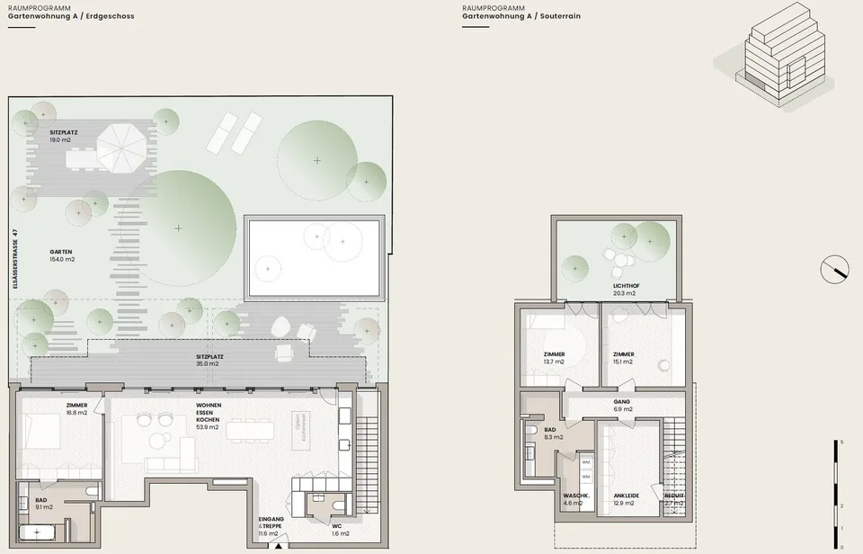 Exklusive 4.5-Zimmer-Souterrain-Gartenwohnung mit 208 m² privatem G... – Foto 6 von 7