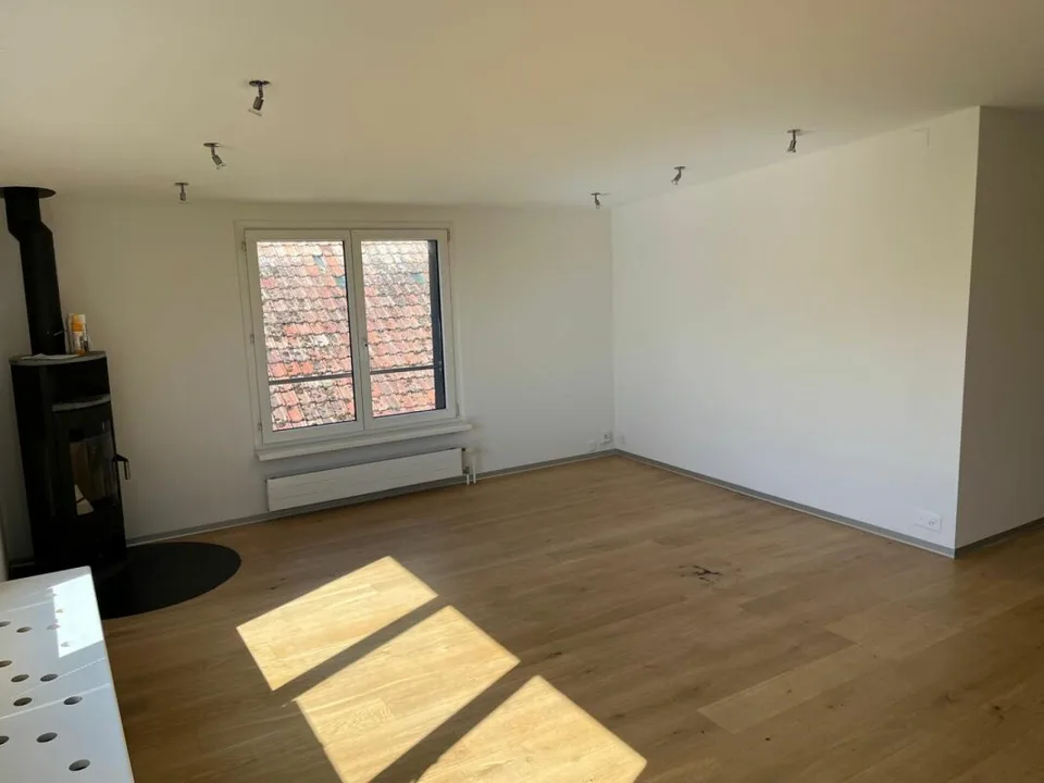 Appartement rénové avec poêle suédois, garage & espace de stationnement