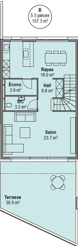 Villas mitoyennes 5.5 pièces à Cressier dès chf 1'060'000.- places couvertes incluses – photo 9 sur 10