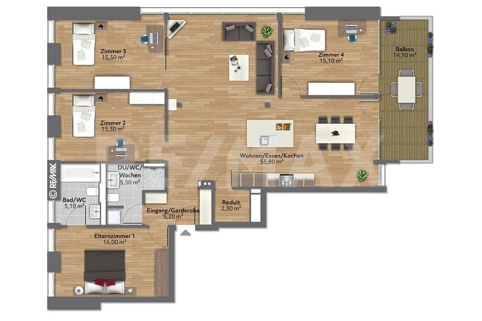 LEBEN IN DER GREENCITY: 5½ -ZIMMER-MINERGIE-WOHNUNG MIT BALKON – Foto 12 von 12