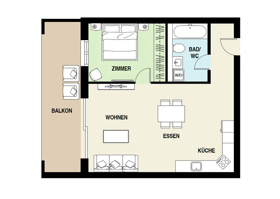 Appartamento lussuoso 2 1/2 locali con torre di lavanderia privata e ampio balcone – foto 17 di 17