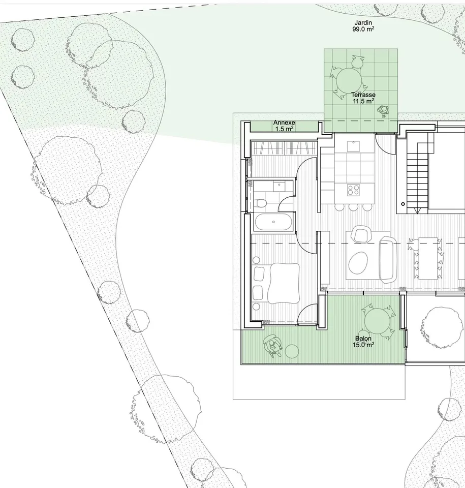 Reihenhaus mit Garten und Seeblick – Foto 5 von 8