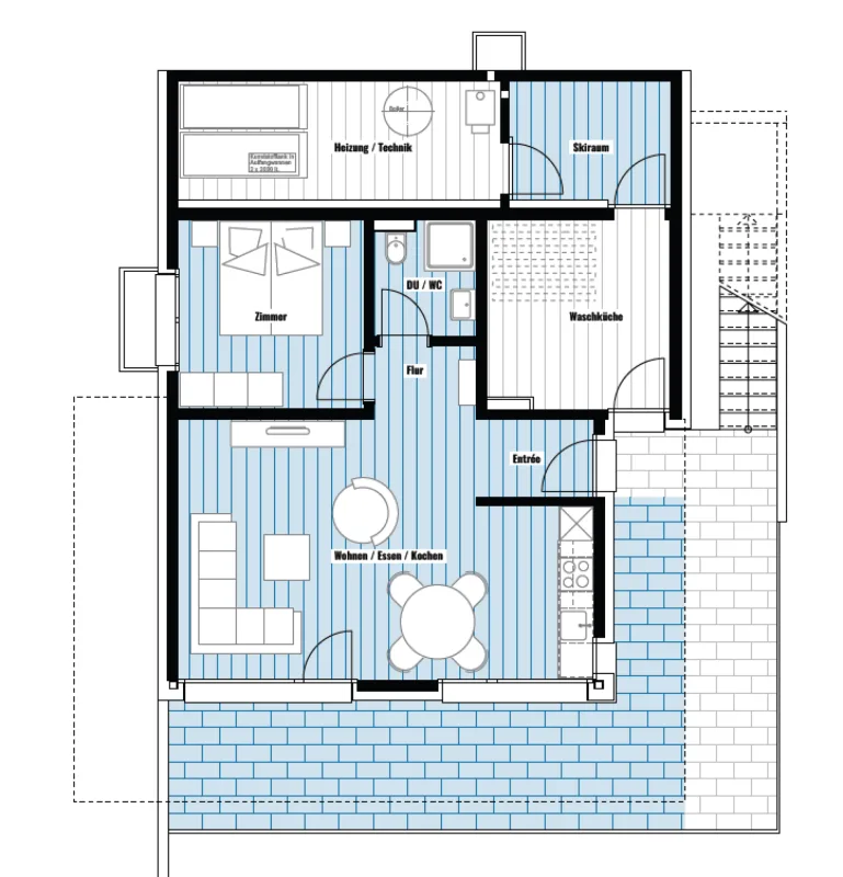 Alpji neue 2.5 Zimmerwohnung in einem der ältesten Weiler Hohnegg oberhalb Saas-Fee. Sportlicher Zugang vom Dorfzentrum, der Lomatte oder Wildi. Mit dem E-bike ganzjährig erreichbar. – Foto 2 von 12