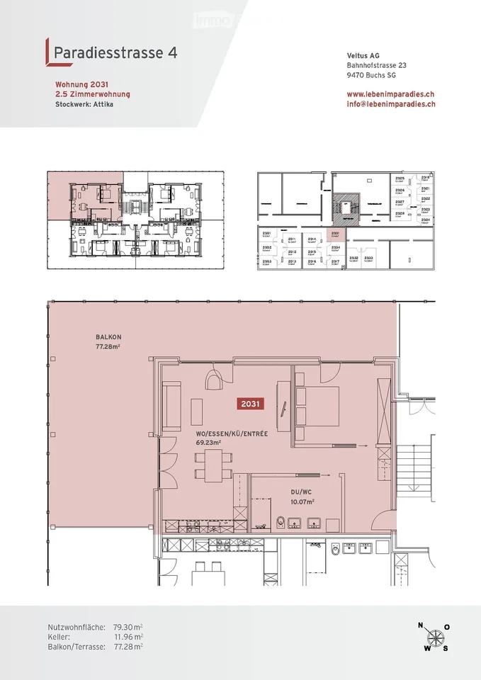 Appartamento in mansarda moderno di 2,5 locali a Flums – foto 2 di 2
