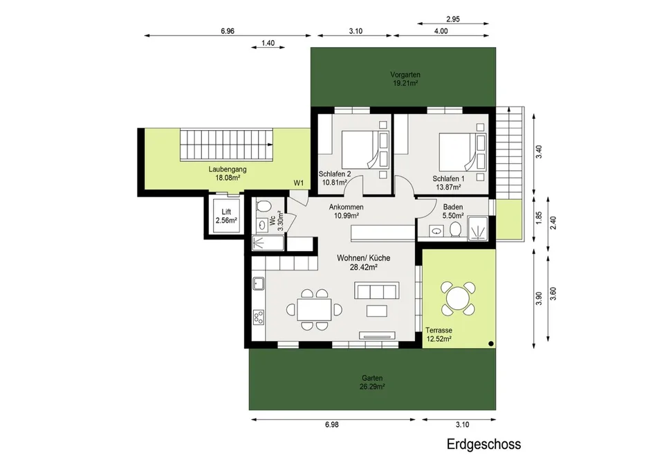 Appartamento giardino 3,5 locali nel nuovo edificio Minergie-P Laufental 40 – foto 7 di 10