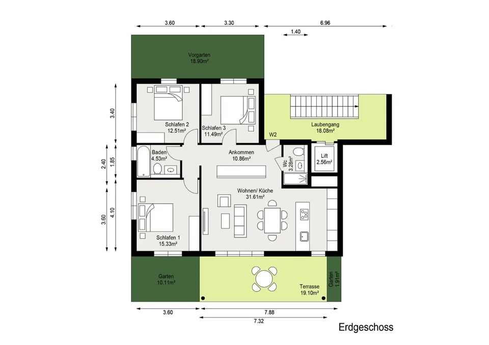 Appartamento giardino 4,5 locali nel nuovo edificio Minergie-P Laufental 40 – foto 10 di 10