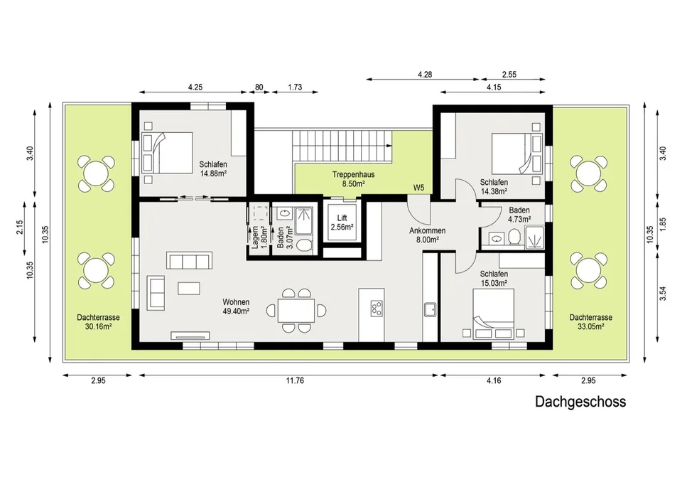 4.5-Zimmer-Attikawohnung mit Dachterrasse im Minergie-P-Neubau Laufental 40 – Foto 10 von 10