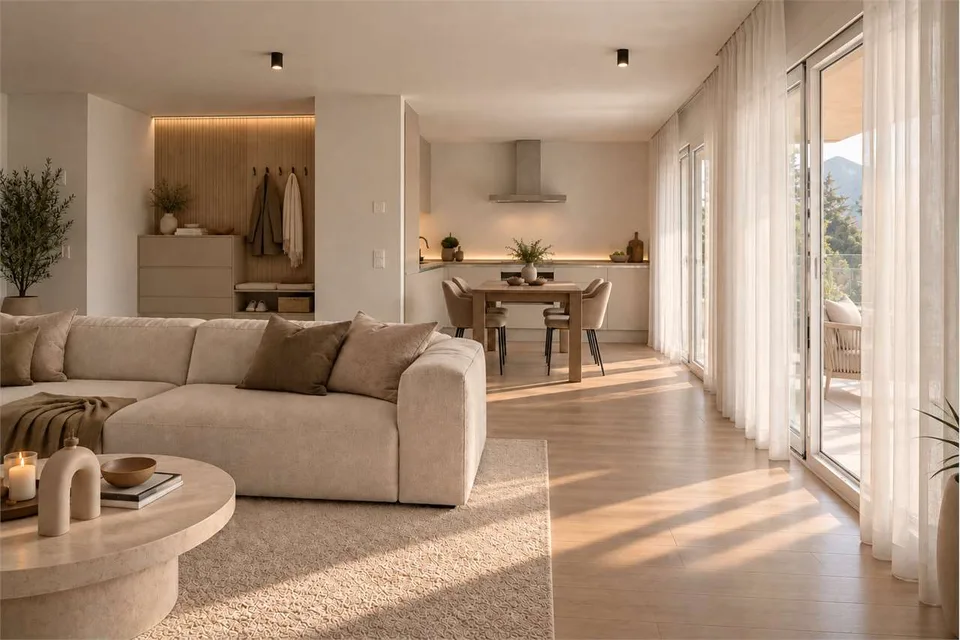 Elegante 3.5 locali con terrazza e vista aperta – foto 3 di 9