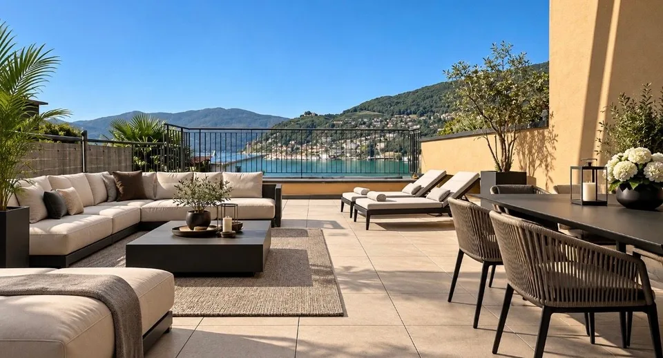 Appartamento con terrazza panoramica piscina e splendida vista lago – foto 2 di 20