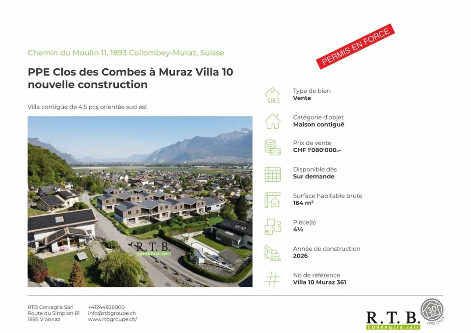 PPE Clos des Combes à (1893 Muraz) Monthey/VS Villa 10 nouvelle construction – photo 5 sur 13