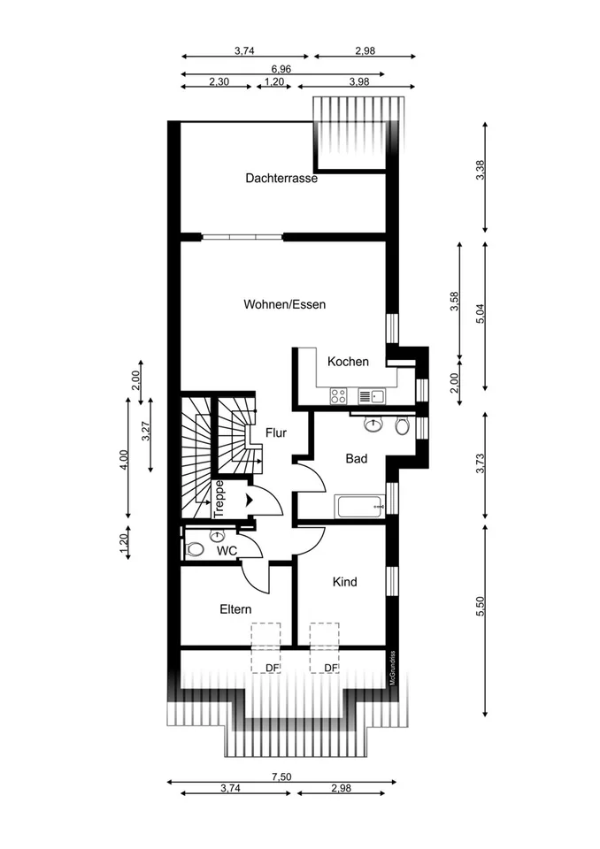IMMORath.de - Großzügige Maisonettewohnung mit 5 Zimmern und Balkon mi – Foto 12 von 13