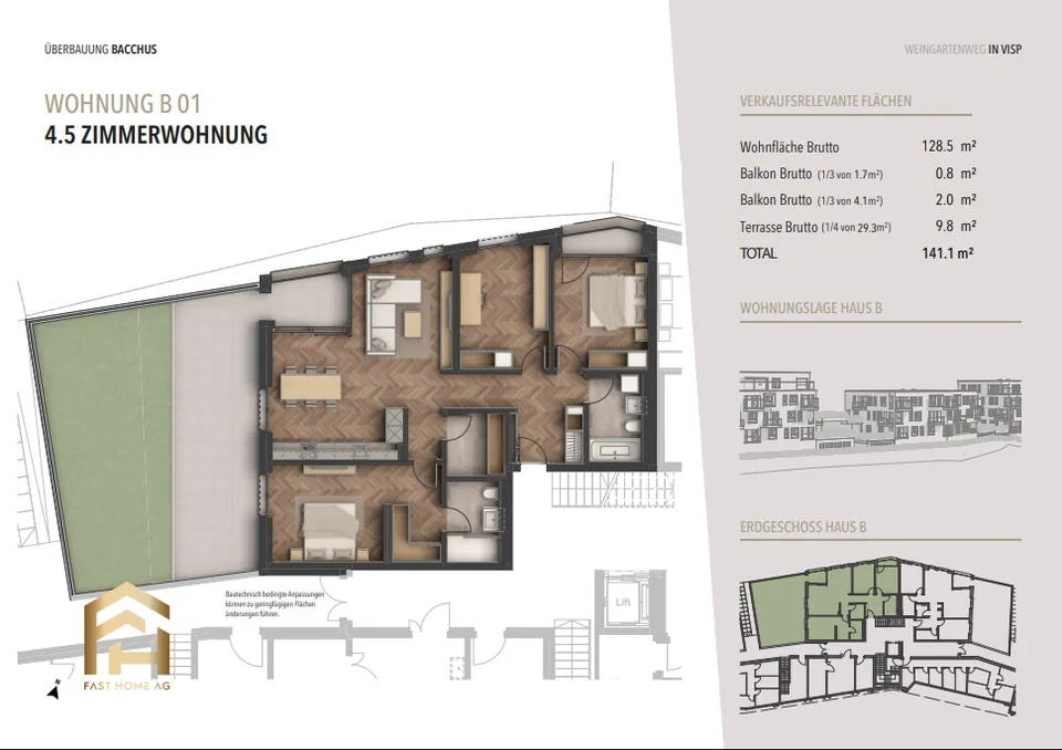 Progetto residenziale BACCHUS: Luminoso appartamento di 4,5 stanze con grande terrazza – foto 4 di 13