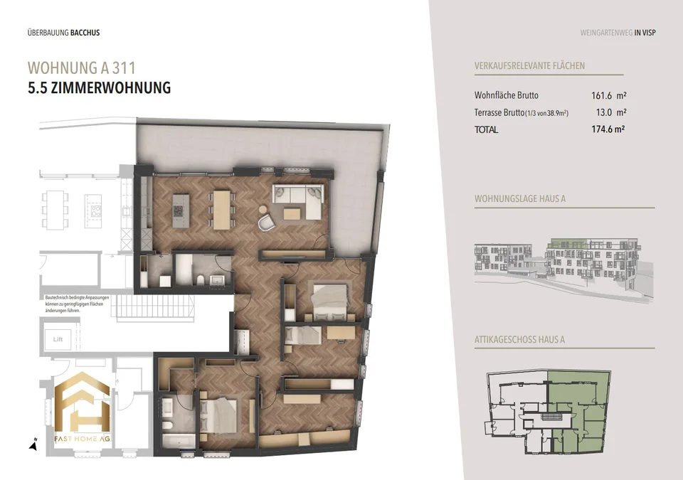 Wohnprojekt BACCHUS: Attraktive 5.5 Attikawohnung mit viel Platz – Foto 2 von 13