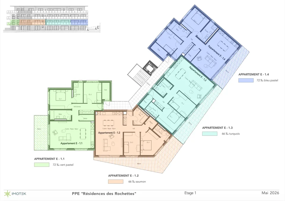 Appartement de 3.5 pièces avec jolie balcon et avec une place de parc – photo 4 sur 8