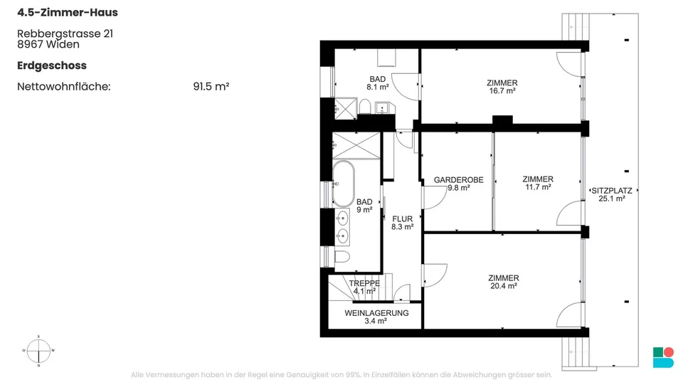 4.5-Zimmer-Haus mit grandioser Aussicht in Widen – Foto 9 von 10