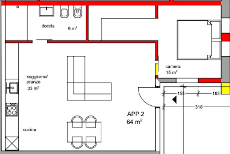 NUOVA COSTRUZIONE :APPARTAMENTO 2,5 LOCALI A SIGIRINO – foto 5 di 5