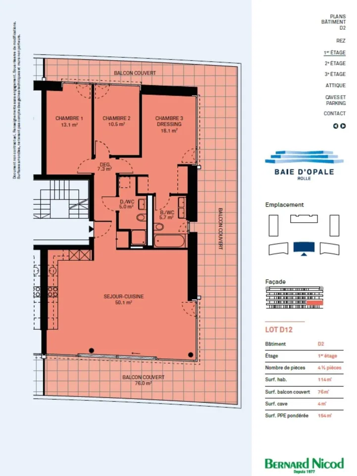 Prachtvolle 4,5-Zimmer-Neuwagenwohnung mit geräumigem überdachten Balkon von 76 m2! – Foto 10 von 11