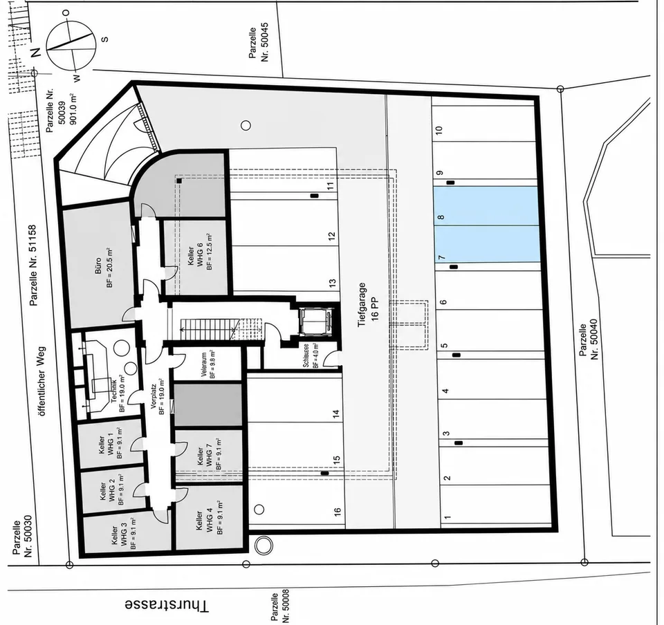 Grosszügige Tiefgaragenplätze zu verkaufen – Foto 3 von 5
