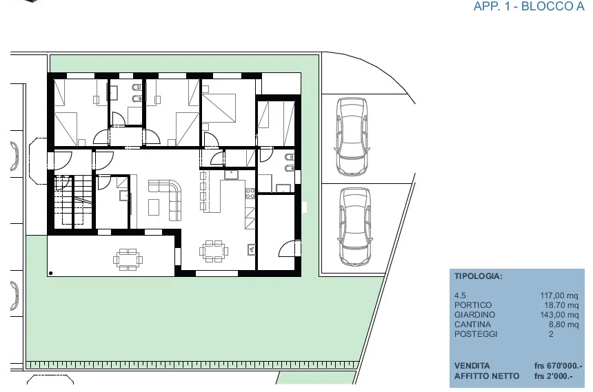 NOVAGGIO NUOVO 4.5 LOCALI CON GIARDINO PRIVATO – foto 5 di 5
