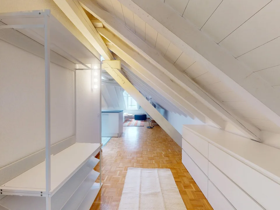 Charming furnished 1-bedroom apartment under the roof with exposed beams – Servette, Geneva – photo 4 of 10