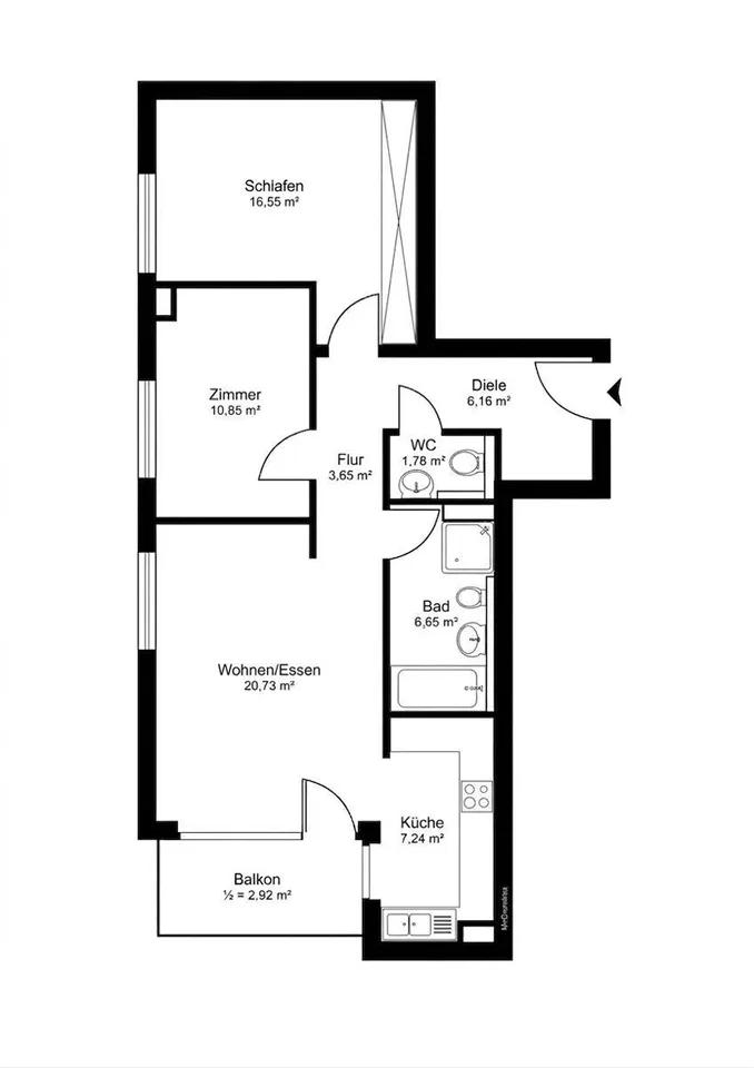 IMMORath.de - Charmante 3-Zimmerwohnung mit Balkon in Bad Krozingen – Foto 11 von 13